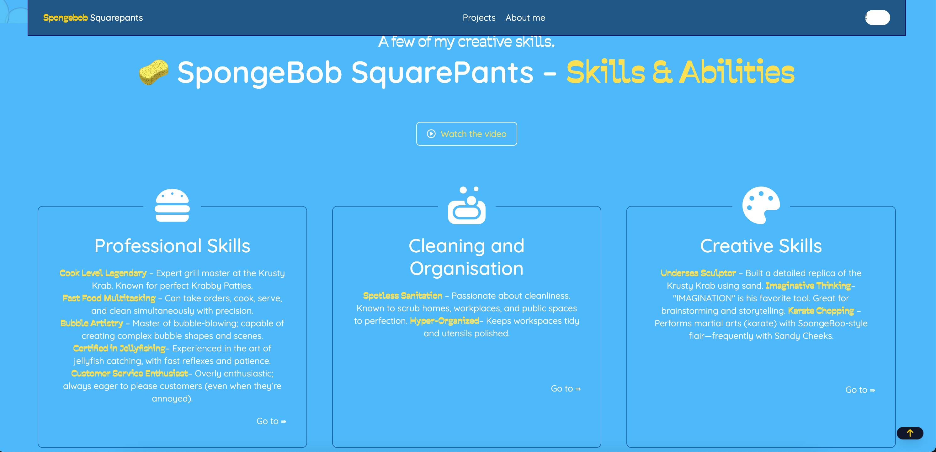 Website for Spongebob screenshot 2